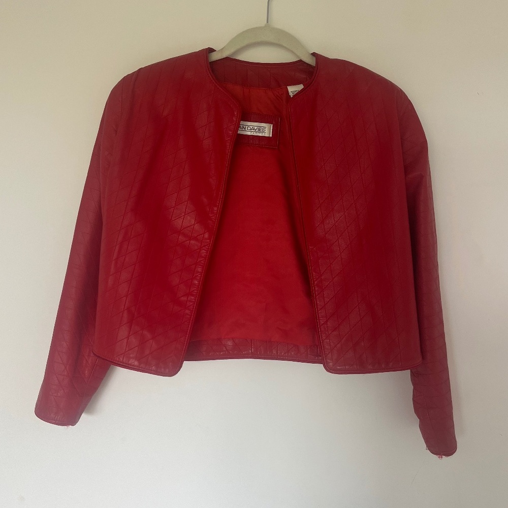 Evan Davies Red Leather Jacket (Petites)
